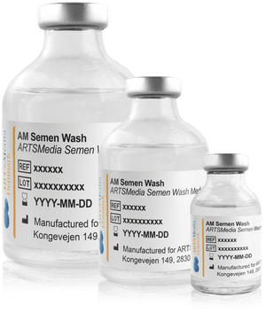 ARTSMedia Semen wash; 20 ml, 50 ml, and 100 ml glass bottles, individually packed, provided sterile.