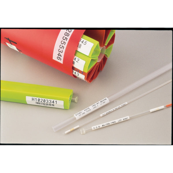 Self-Laminating Vinyl Wrap Around Labels with Ribbon for M5 Printers - 1.5" x 1.75", White