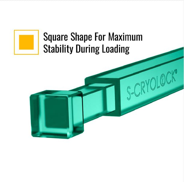 S-Cryolock showcasing square shape for maximum stability