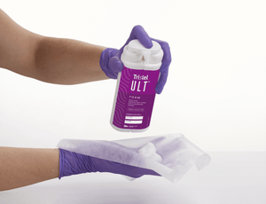 Tristel ULT foam cleaner from ultrasound Probes