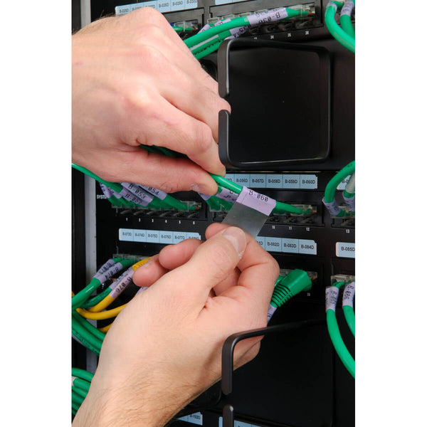 Self-Laminating Vinyl Wrap Around Labels with Ribbon for BMP41 BMP51 M511 Printers - 1.5" x 1", White