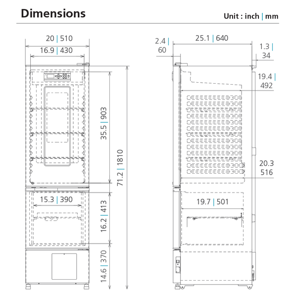 6.3 cu.ft. Ref and 2.8 cu.ft. Pharmaceutical Refrigerator Freezer Combo