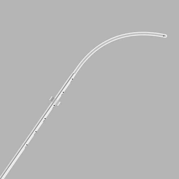 Close up view of Closed Tip. The IUI CURVED Intra Uterine Insemination Catheter Curved is intended for the introduction of washed spermatozoa into the uterine cavity