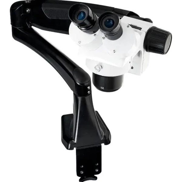 DM Dual Mag 10x 20x with 0.5x lens on c-clamp flex arm no light Top view