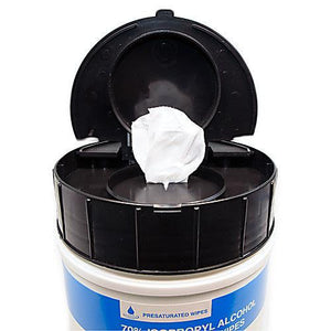 Presaturated 70% Alcohol Wipes 5" x 8.5" in Canister - IVF Store