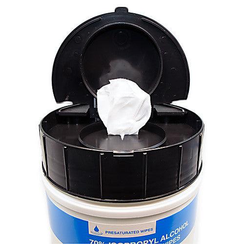 Presaturated 70% Alcohol Wipes 5" x 8.5" in Canister - IVF Store