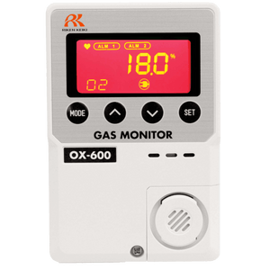 RKI standalone monitor that detects Oxygen (O2) for IVF Labs. Red.