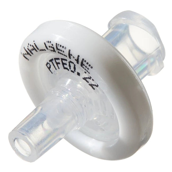 PTFE Naturally hydrophobic Excellent for HPLC/GC solvent filtration. Ideal for sterile venting of air or other gases during filtration Polypropylene housings with white color rings