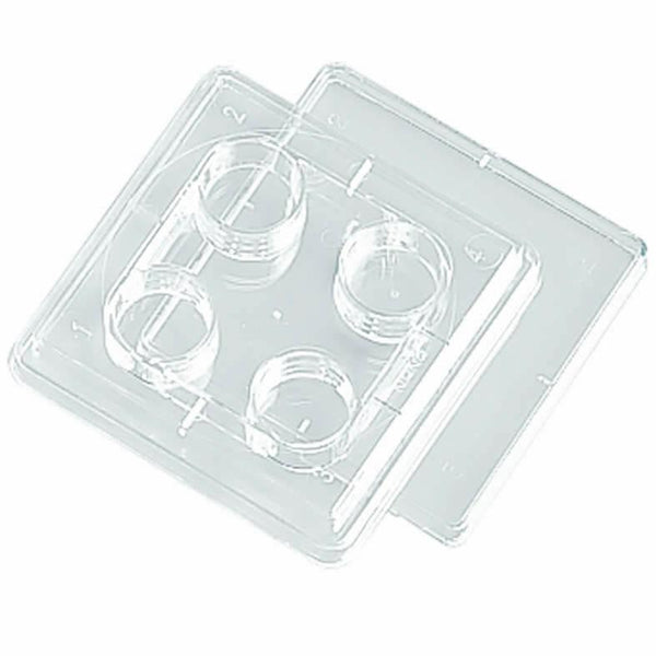 Multidish PS 4 Well Nunclon Round w / Lid Sterile 66x66 15mm Well