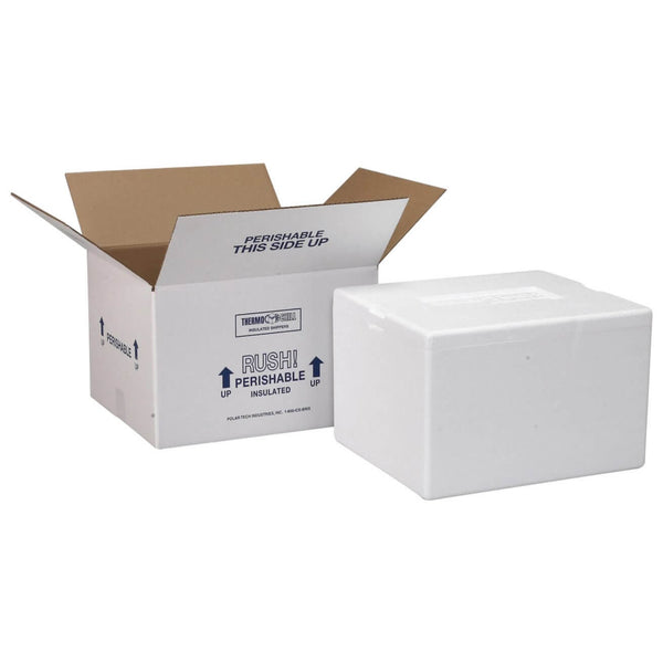 Insulated Foam Shipping Container / Vitrification Box - 8 x 6 x 7, 1-1/2" wall