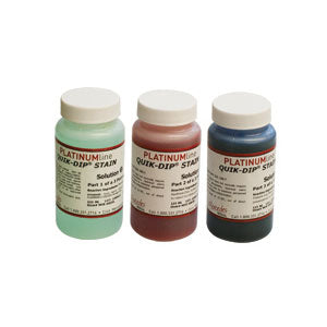 PlatinumLine® Quik Dip® Green, Red & Blue Hemotology Stain Set (4 oz each)