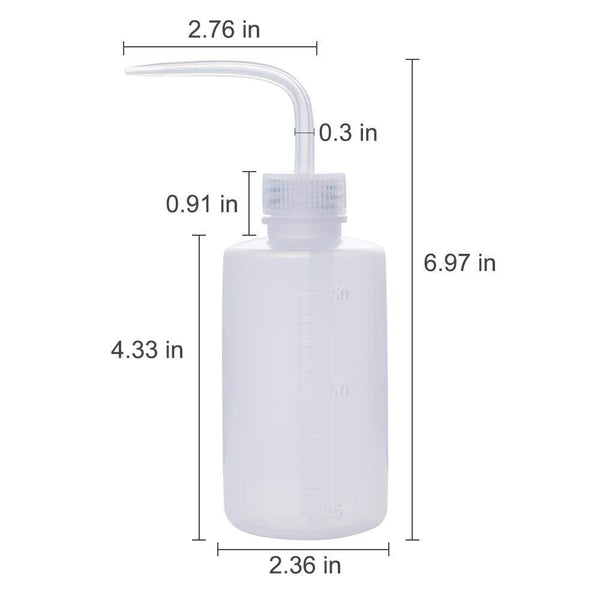 250ml Plastic Safety Lab Wash Bottle,Squeeze Bottle with Scale Labels - IVF Store