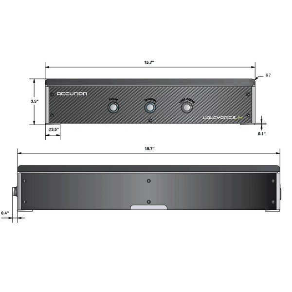 The Accurion i4 - Active Vibration Isolation Desktop System Dimensions