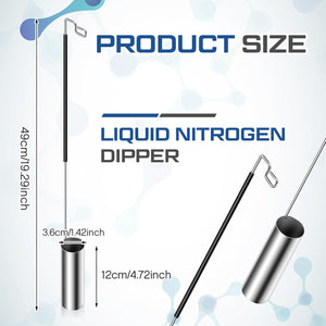 Reallnaive Dipper for Liquid Nitrogen Stainless Steel Storage Vessel Tank Dipper