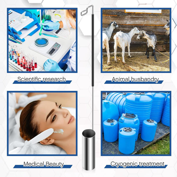 Reallnaive Dipper for Liquid Nitrogen Stainless Steel Storage Vessel Tank Dipper