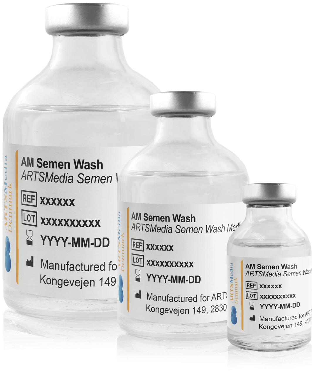 ARTSMedia Semen wash; 20 ml, 50 ml, and 100 ml glass bottles, individually packed, provided sterile.