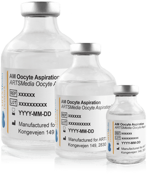 ARTSMedia Denmark Oocyte Aspiration Medium, 20, 50, and 100mL bottles
