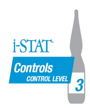 i-STAT control level 3 packaging with a syringe icon on a white background