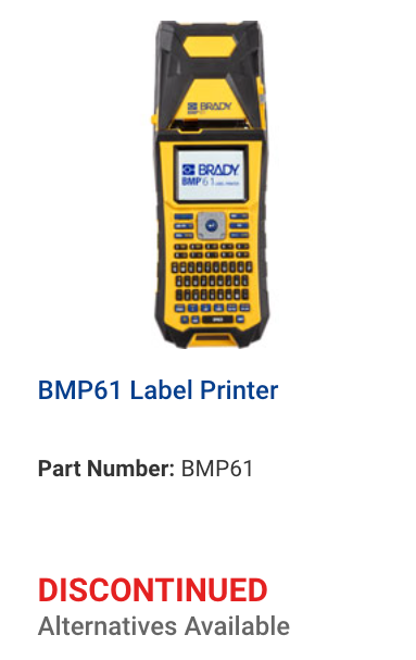 BMP61 Label Printer Discontinued