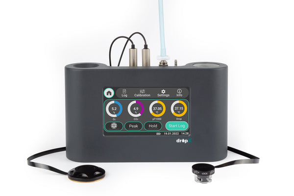 DropX Portable CO2 / O2 Analyzer, Surface Temperature Probe and Drop Temperature Probe