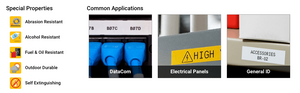 Image of special properties for Self-Laminating Vinyl Wrap Around Labels with Ribbon for M21 Printers - 1.25"