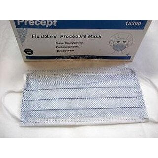Procedure Mask FluidGard Pleated Earloops One Size Fits Most Blue Diamond NonSterile ASTM Level-3