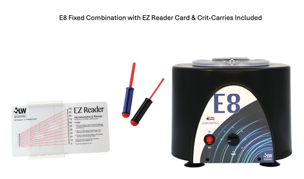 E8 Centrifuge: 8-Place FIXED Angled (Benchtop / Portable / Combination)