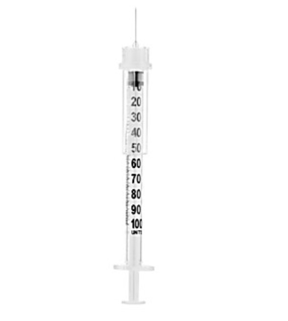 SOL-GUARD Insulin Safety Syringe w/Fixed Needle