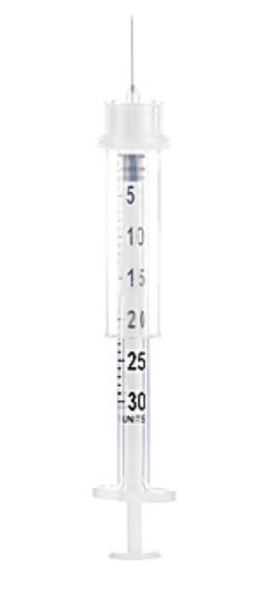 SOL-GUARD Insulin Safety Syringe w/Fixed Needle