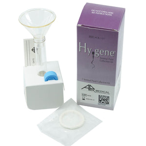 Apex medical Hy-gene Seminal Fluid Collection Kit, all part shown on white packground
