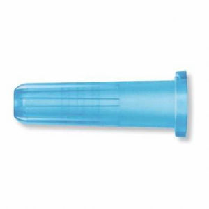 BD Syringe Caps for BD Luer & Slip Tip, blue cap on white background