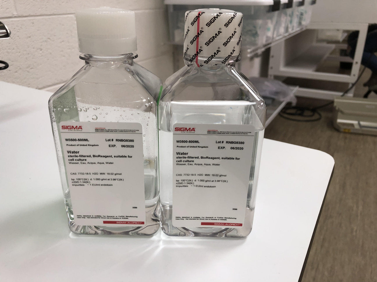 SIGMA Water, sterile-filtered, BioReagent, suitable for cell culture ...