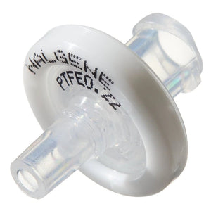 PTFE  Naturally hydrophobic Excellent for HPLC/GC solvent filtration. Ideal for sterile venting of air or other gases during filtration Polypropylene housings with white color rings