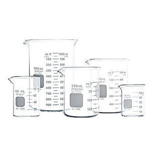 PYREX® Griffin Low-Form Beakers 5 different Beaker sizes shown