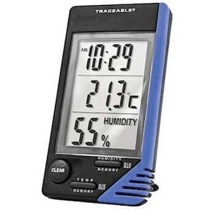TRACEABLE - Traceable Thermometer with Clock, Humidity Monitor, and Calibration - IVF Store