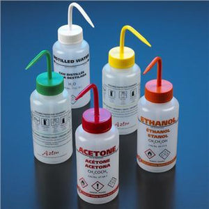 GHS Compliant, Multi-Lingual Wash Bottles for the Laboratory